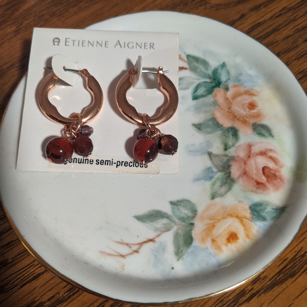 Dangle, beaded earrings. Never worn .